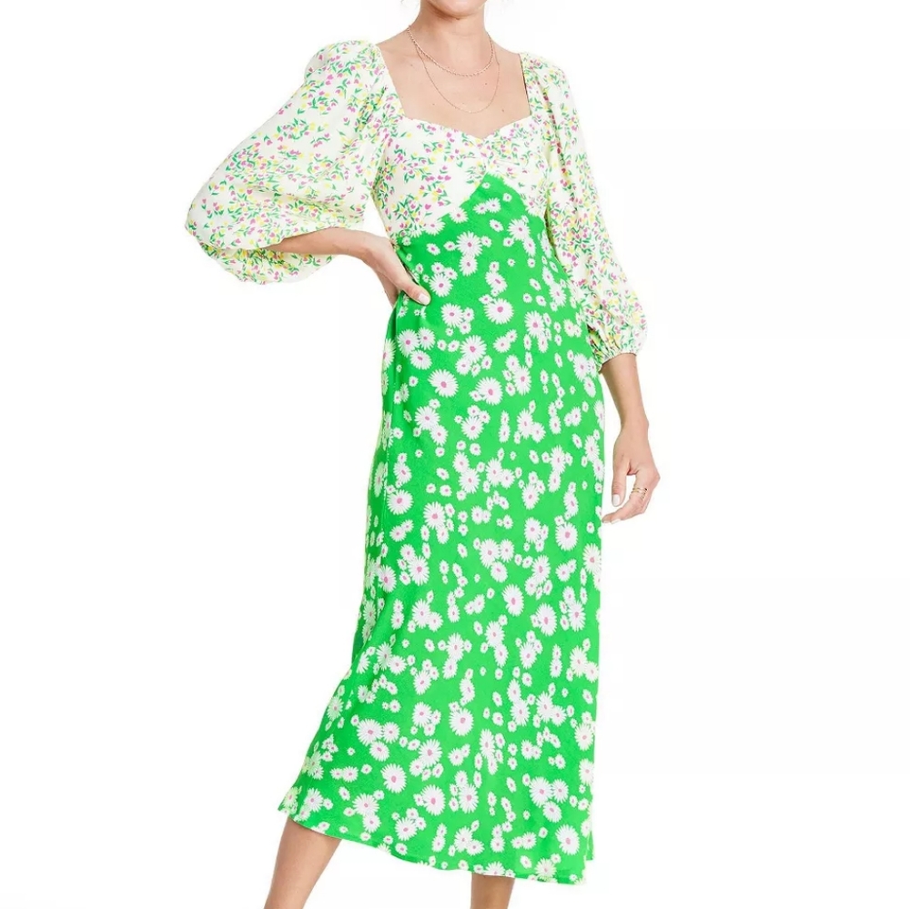 NWT! RIXO 3/4 Sl Floral Dress Sz 0